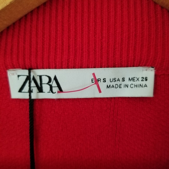 Zara Red Dolman Sleeve Cozy Pullover Oversized Sweater Size Small - Picture 6 of 8